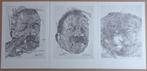 JAN BURSSENS / LOT VAN 3 STUKS / ZW-W LITHO / 32x45cm, Antiek en Kunst, Ophalen of Verzenden