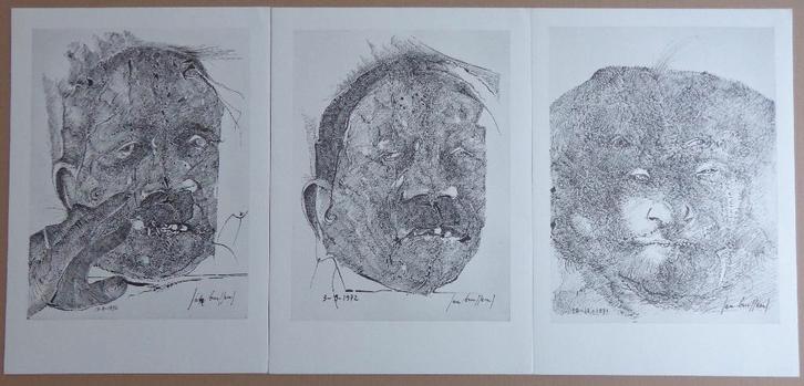 JAN BURSSENS / LOT VAN 3 STUKS / ZW-W LITHO / 32x45cm, Antiek en Kunst, Kunst | Litho's en Zeefdrukken, Ophalen of Verzenden