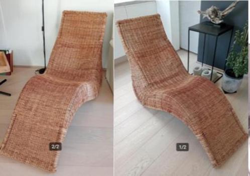 Rotan relaxzetel, Maison & Meubles, Fauteuils, Comme neuf, Osier ou Rotin, Moins de 75 cm, Enlèvement