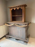 Eiken bar, Huis en Inrichting, Barren, Ophalen, Gebruikt, Inclusief barstoelen
