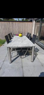 Tuintafel met 6 stoelen, Tuin en Terras, Ophalen of Verzenden, Zo goed als nieuw, Inox