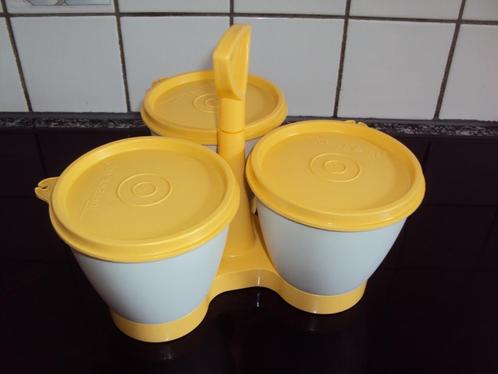Tupperware, handig tafelset voor ontbijt, Huis en Inrichting, Keuken | Tupperware, Geel, Crème, Ophalen of Verzenden