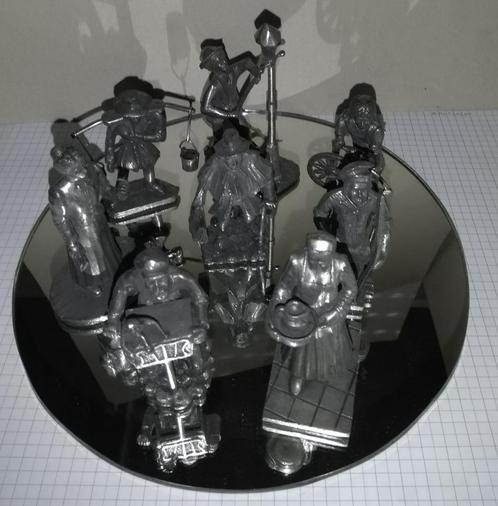 VINTAGE HUNTER DAALDEROP Pewter Figurine – Tin 94% - 8 stuks, Antiquités & Art, Antiquités | Étain, Enlèvement ou Envoi