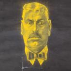 Portrait technique "médium poudreux" grand format pastel, Antiquités & Art, Art | Dessins & Photographie, Enlèvement ou Envoi