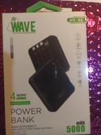 Powerbank 5000 mAh externe batterij met 4 universele kabels, Ophalen of Verzenden, Nieuw, Wave