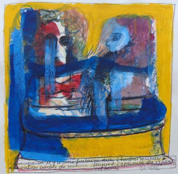 LIONEL VINCHE / LA FONTAINE / ORIGINEEL / 27x36cm / SIG 1987 beschikbaar voor biedingen