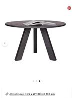 Table de salle à manger ronde Woood Rhonda, Ø 130 cm, noire, Maison & Meubles, Tables | Tables à manger, Quatre personnes, Rond