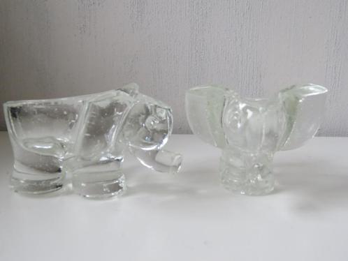 Vintage glazen asbak pijphouder olifant zeldzaam model, Antiek en Kunst, Curiosa en Brocante, Ophalen of Verzenden