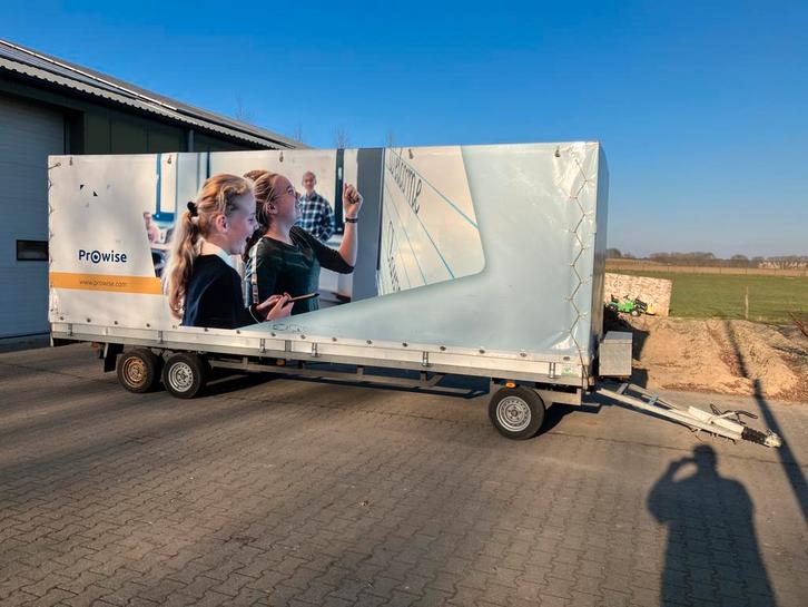 Schamelwagen met huif. 630x220 3-Asser 3500kg, Auto diversen, Aanhangers en Bagagewagens, Zo goed als nieuw, Ophalen