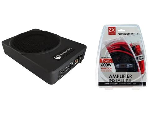 Phoenix Gold ZR10P 10 inch Active underseat subwoofer+kabels, Auto diversen, Autospeakers, Nieuw, Ophalen of Verzenden