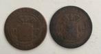 2 munten Nederlands-Indië 1 Cent 1857/1897, Setje, Ophalen of Verzenden, Koning Willem III, 1 cent