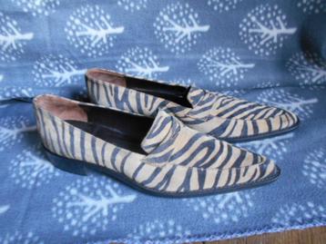 italiaanse blikvangers, lederen schoenen, zebra print, M36.5 beschikbaar voor biedingen