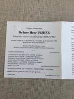 Soldaat Royal British Legion WOII H.Fischer +Ieper 1999, Verzamelen, Verzenden, Bidprentje