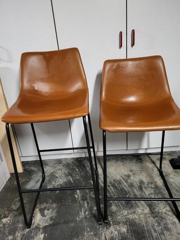 Barkrukken, nieuw, lederlook, cognac kleur, Enlèvement, Neuf