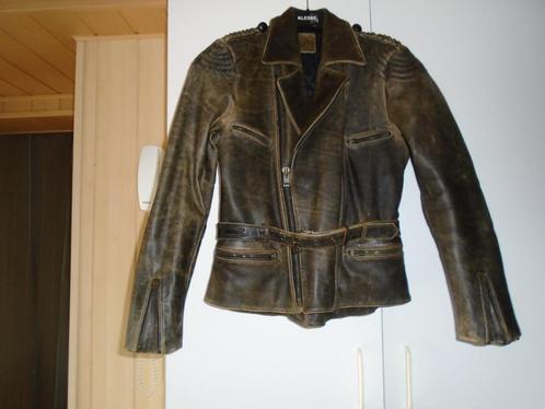 Sterke motojas in buffel leder maat S / M, Kleding | Heren, Jassen | Winter, Gedragen, Maat 48/50 (M), Bruin, Ophalen of Verzenden