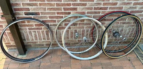 Dubbel wielenset vintage Campagnolo/Mavic/GP4, Fietsen en Brommers, Fietsen | Racefietsen, Gebruikt, Overige merken, Ophalen
