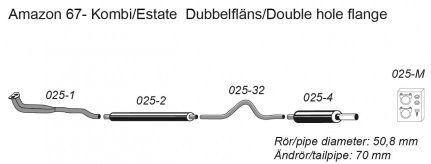 Uitlaatset Amazon combi 220 SIMONS B18+B20 1967+ compleet Vo, Ophalen of Verzenden, Nieuw, Volvo