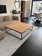 Handgemaakte salontafel met eiken blad., Ophalen, Zo goed als nieuw