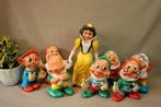 Vintage pieppoppen Sneeuwwitje en de 7 dwergen, Verzamelen, Ophalen of Verzenden, Sneeuwwitje of Doornroosje, Gebruikt, Beeldje of Figuurtje