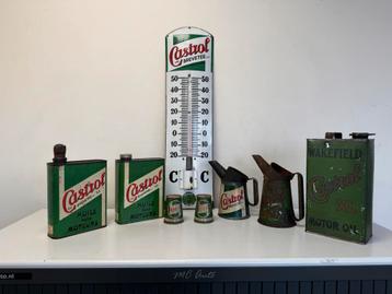Collection d'anciennes canettes publicitaires Castrol, Enlèvement ou Envoi, Utilisé, Panneau publicitaire