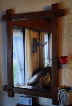 Mooie lichtbruine houten spiegel, Antiek en Kunst, Antiek | Spiegels, Ophalen