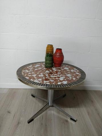 Vintage mozaïek salontafel | bijzettafeltje | sidetable beschikbaar voor biedingen
