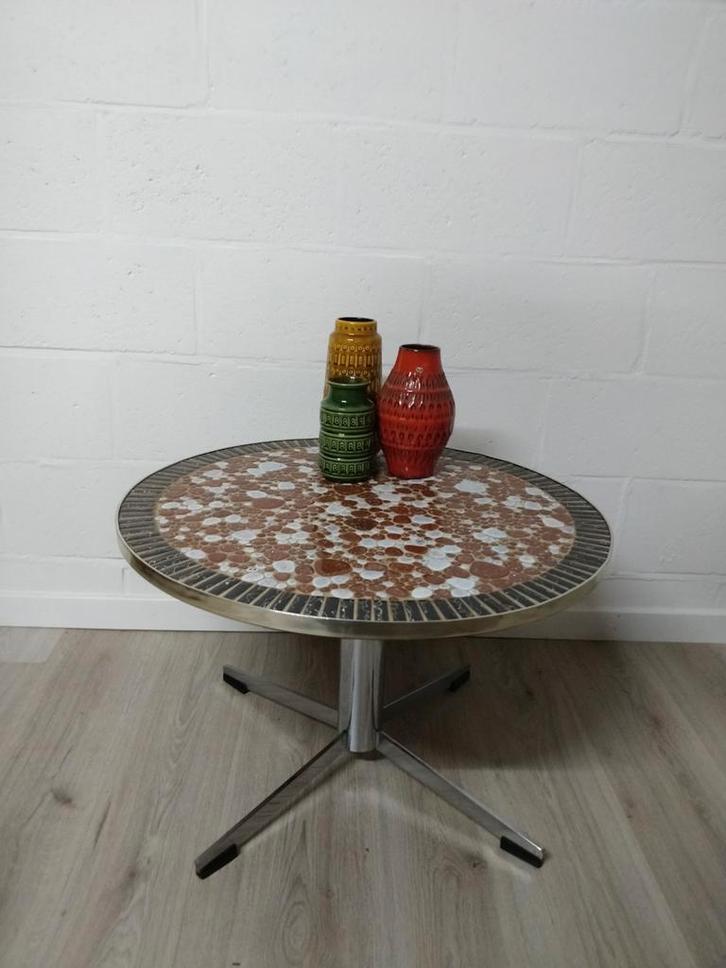 Vintage mozaïek salontafel | bijzettafeltje | sidetable, Huis en Inrichting, Tafels | Bijzettafels, Zo goed als nieuw, Ophalen