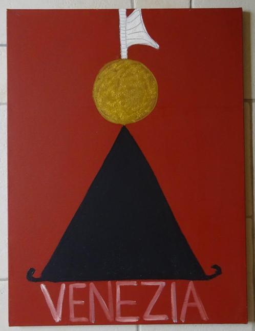 Xavier Tricot, Venezia '88, doek,  80 x 60 cm, Antiquités & Art, Art | Peinture | Moderne, Enlèvement