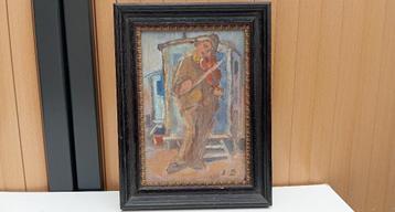 schilderij JULES DEMEULEMEESTER zelfportret 1987 beschikbaar voor biedingen