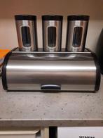 vintage broodtrommel met 3 voorraadpotten, Enlèvement, Comme neuf