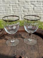2 trappist glazen met zilveren rand, Ophalen of Verzenden, Zo goed als nieuw