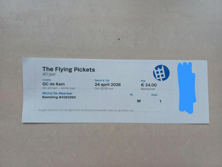 Ticket Flying Pickets, Tickets & Billets, Concerts | Autre, Une personne, Avril