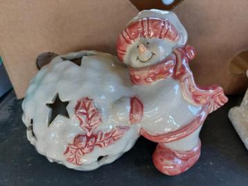 bonhomme de neige avec boule de glace et maison de Noël, Divers, Enlèvement ou Envoi, Comme neuf