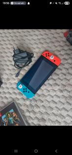 Nintendo Switch + 3 spellen, Games en Spelcomputers, Spelcomputers | Nintendo Switch, Ophalen of Verzenden, Zo goed als nieuw