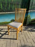 6x Eetkamer stoelen eiken, grijs zitvlak, Huis en Inrichting, Ophalen, Hout, Gebruikt, Grijs