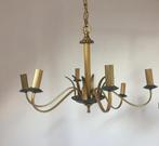 Antieke bronzen kroonluchter met 6 takken/kaarsen als nieuw., Ophalen