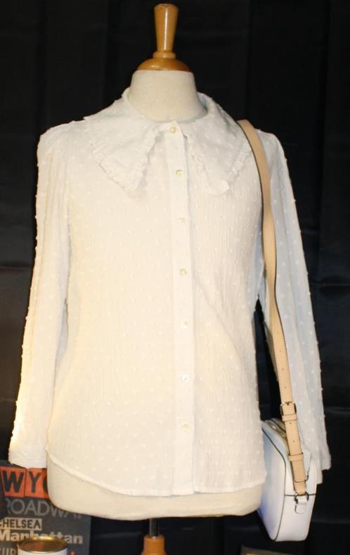 blouse wit met speciale kraag maat 40, Kleding | Dames, Blouses en Tunieken, Zo goed als nieuw, Maat 38/40 (M), Wit, Ophalen of Verzenden
