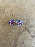 Boucle d'oreille en cœur avec drapeau de Londres, Ophalen, Overige materialen, Blauw, Zo goed als nieuw