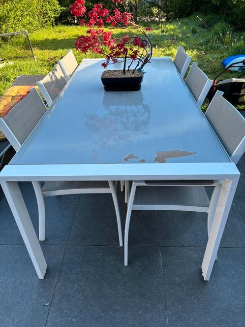 Tuintafel met 6 stoelen, Tuin en Terras, Tuintafels, Aluminium, Ophalen