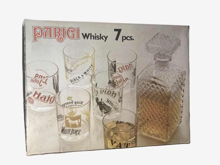 Antieke glazen whiskyset Parigi, Antiek en Kunst, Antiek | Glaswerk en Kristal, Ophalen of Verzenden