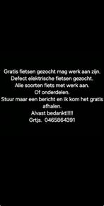 Gratis ophalen van electrishe fietsen