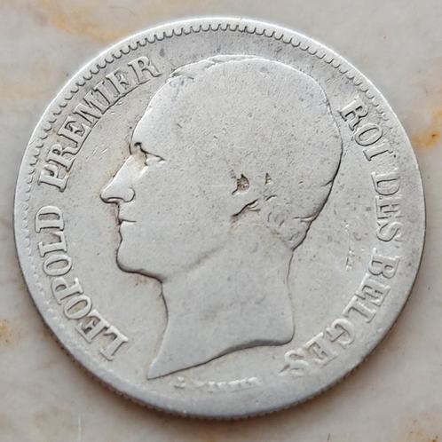 1 Franc 1849 (Blootshoofds) Leopold I / Zeer zeldzaam !!, Timbres & Monnaies, Monnaies | Belgique, Monnaie en vrac, Argent, Argent