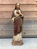 Jezusbeeld bloedend hart 65cm (gips), Antiek en Kunst, Antiek | Religieuze voorwerpen, Ophalen