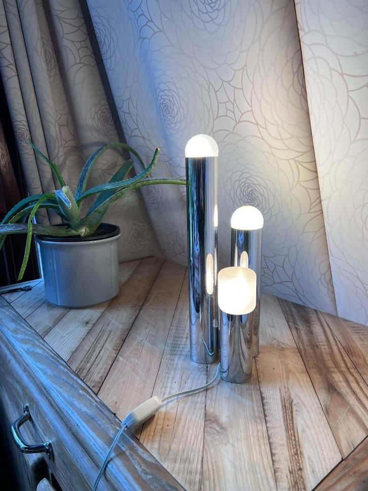 Stijlvolle buisvormige tafellamp voor Boulanger van Gaetano, Antiek en Kunst, Antiek | Verlichting, Ophalen of Verzenden