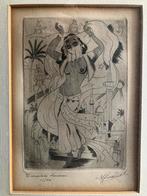 ets Antoon Herckenrath ‘Tunesische danseres’, Antiek en Kunst, Kunst | Etsen en Gravures, Ophalen of Verzenden