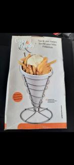 Cornet à frites en porcelaine et métal H.23cm, Enlèvement ou Envoi, Neuf, Porcelaine