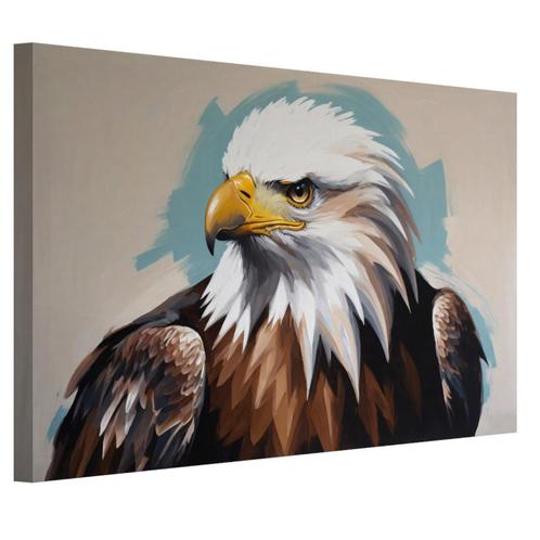 Toile de portrait d'aigle 60x40 cm - 18 mm., Maison & Meubles, Accessoires pour la Maison | Décorations murale, Neuf, Envoi