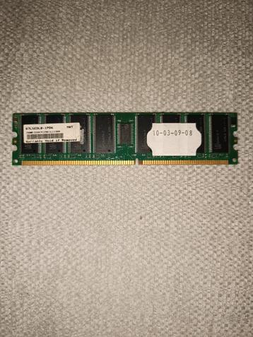 Oude DDR ram (2x 256MB), Informatique & Logiciels, Mémoire RAM, Enlèvement ou Envoi, Comme neuf, DDR