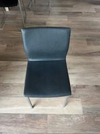 6 Eetkamerstoelen - leder met RVS frame, Huis en Inrichting, Stoelen, Ophalen, Zo goed als nieuw