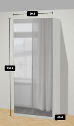Ikea PAX kast 236x100x60, Ophalen, Gebruikt, 200 cm of meer, Wit met spiegel
